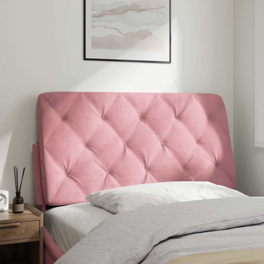 Almofadão de cabeceira 100 cm veludo rosa