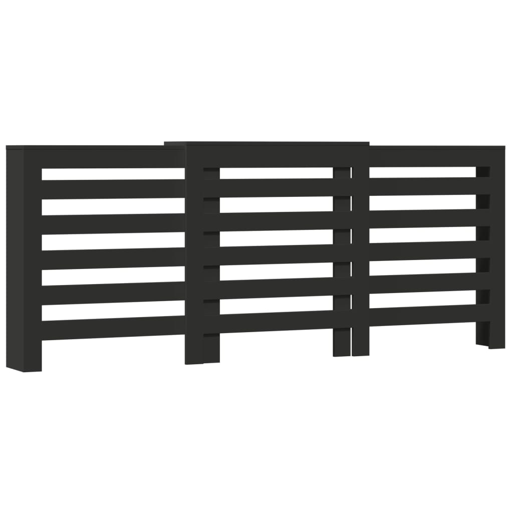 Cobertura de radiador 205x21,5x83,5 cm derivados madeira preto