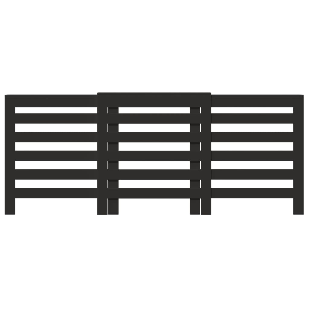 Cobertura de radiador 205x21,5x83,5 cm derivados madeira preto