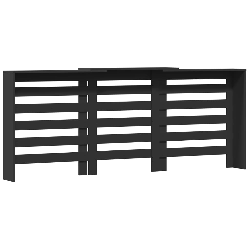 Cobertura de radiador 205x21,5x83,5 cm derivados madeira preto