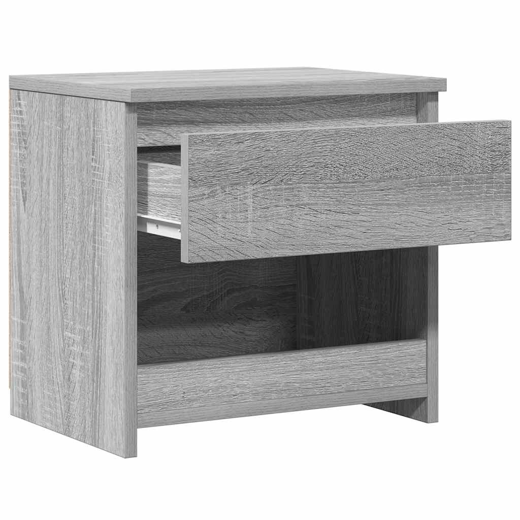 Mesa cabeceira 2pcs 40x30x39cm derivado madeira cinzento sonoma