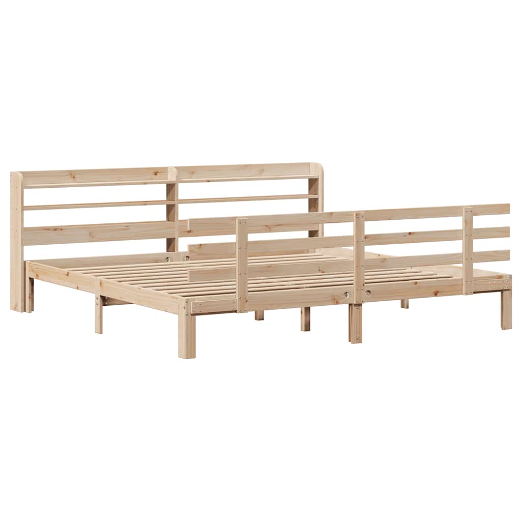 Estrutura de cama com cabeceira 180x200 cm pinho maciço
