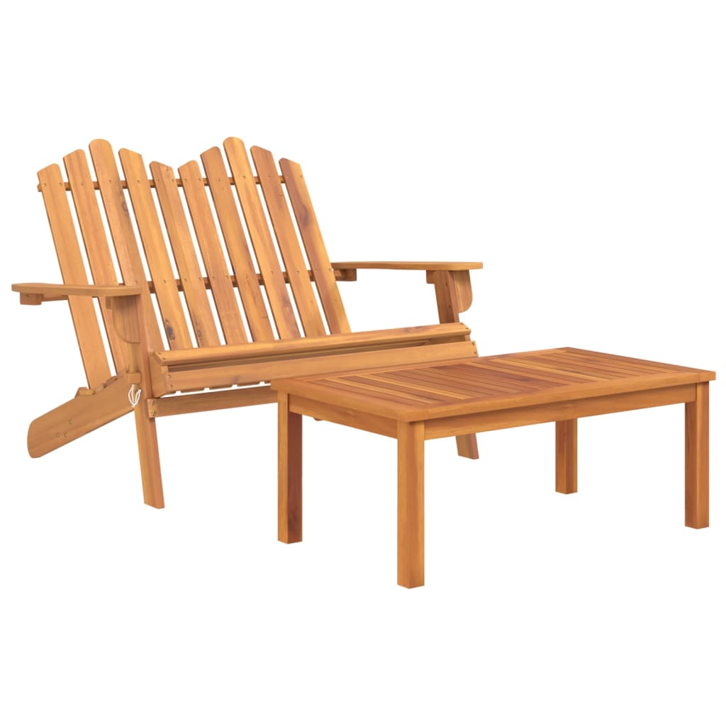 3 Pcs conjunto lounge de jardim adirondack acácia maciça