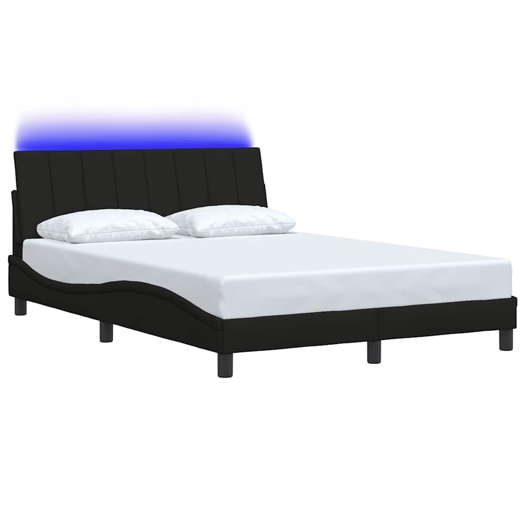 Estrutura de cama sem colchão hanko 140x190 cm tecido preto