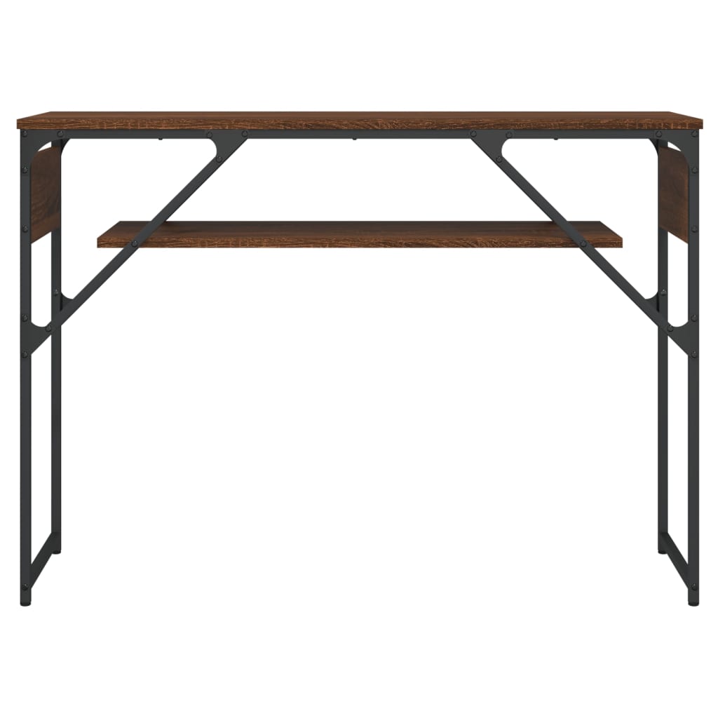 Mesa consola c/ prateleira derivados madeira carvalho castanho