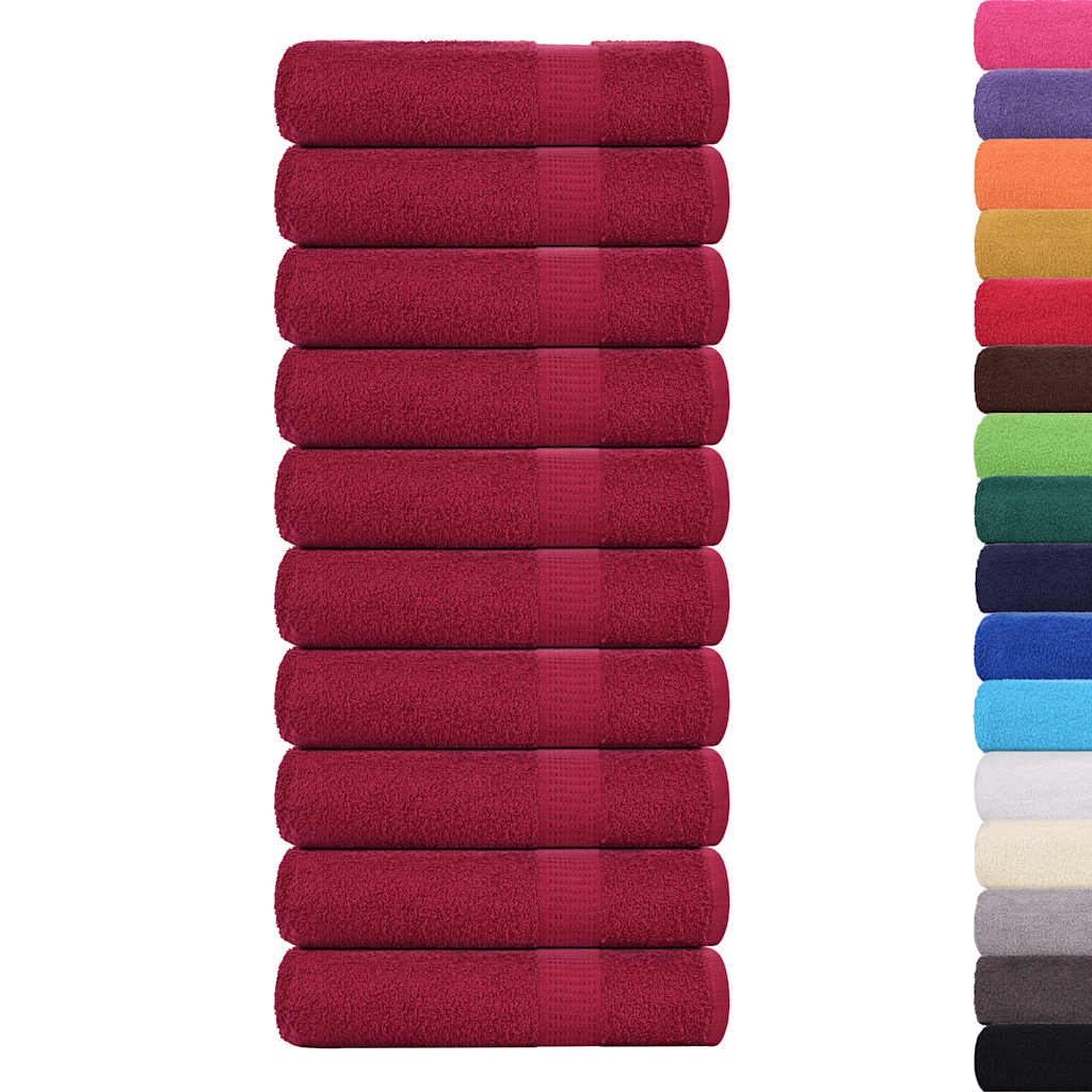 Toalhas de banho frogn 10 pcs 100x150 cm 360 g/m² bordéus