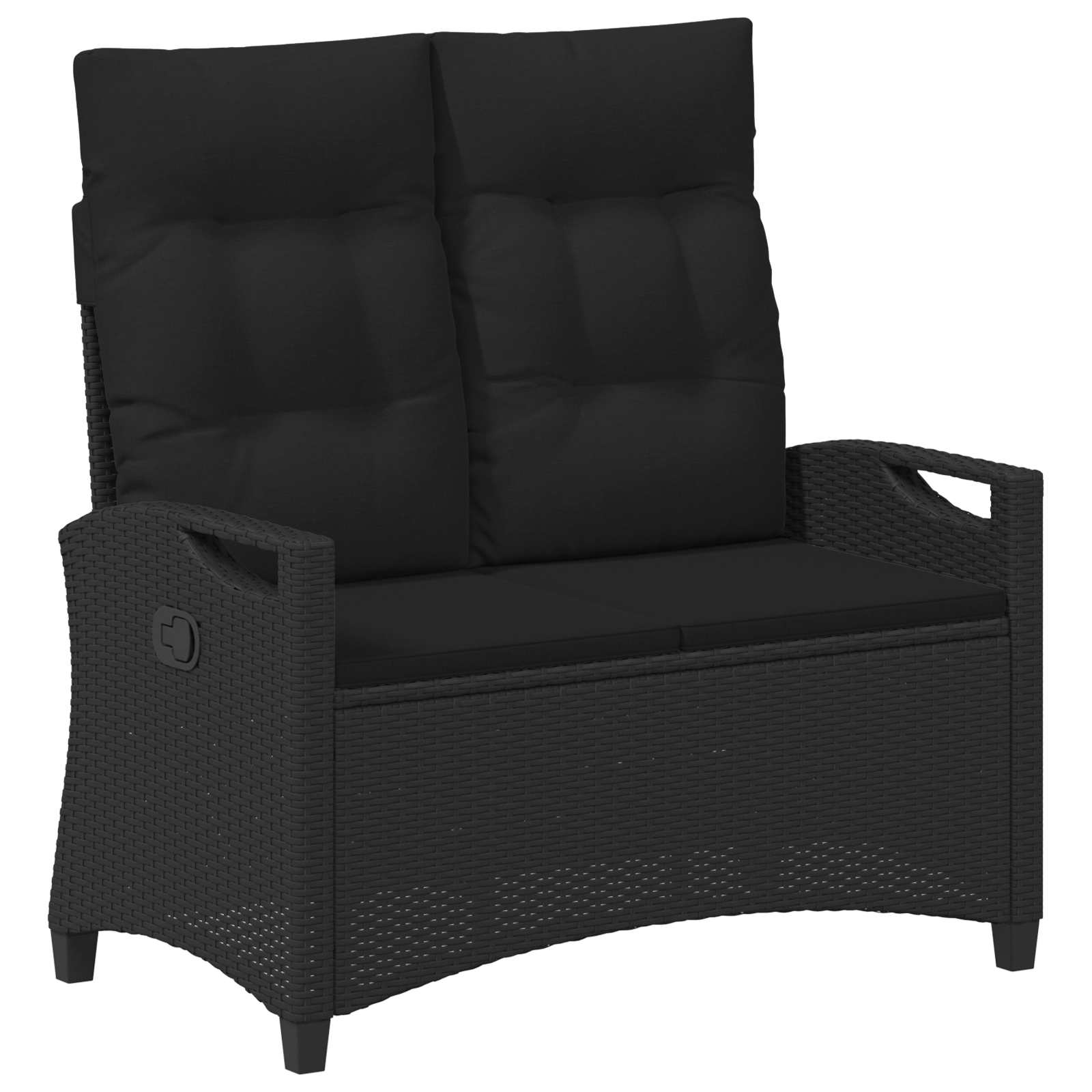 Banco de jardim preto 105 x 60 x 112 cm aço e poliéster