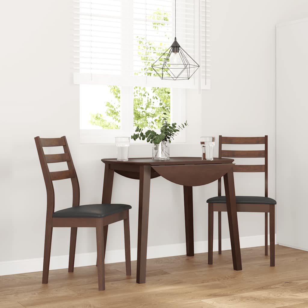 Cadeiras de jantar com almofadões 2 pcs madeira maciça castanho