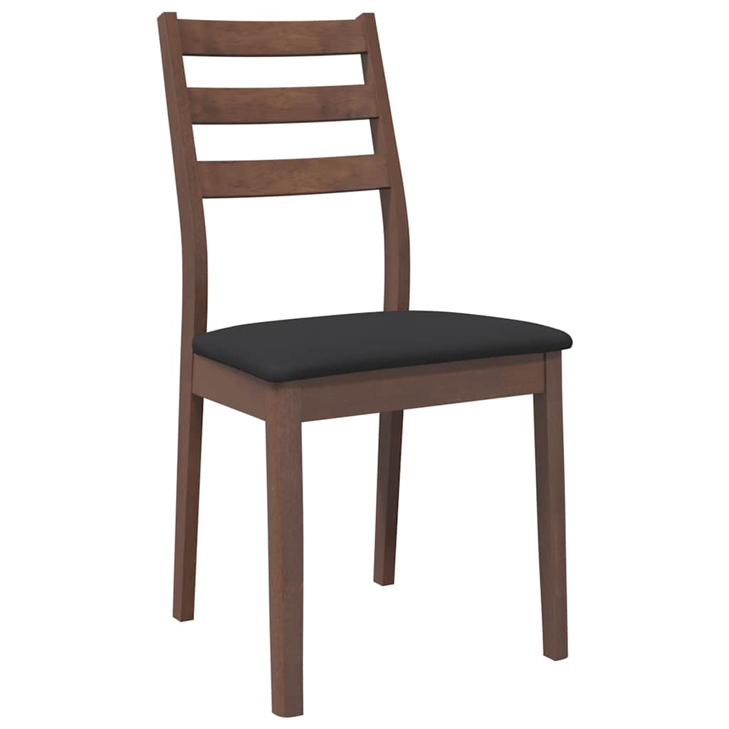 Cadeiras de jantar com almofadões 2 pcs madeira maciça castanho