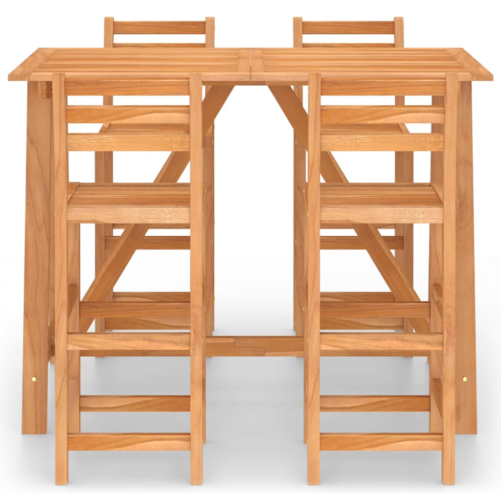 5 Pcs conjunto de bar para exterior madeira de acácia maciça