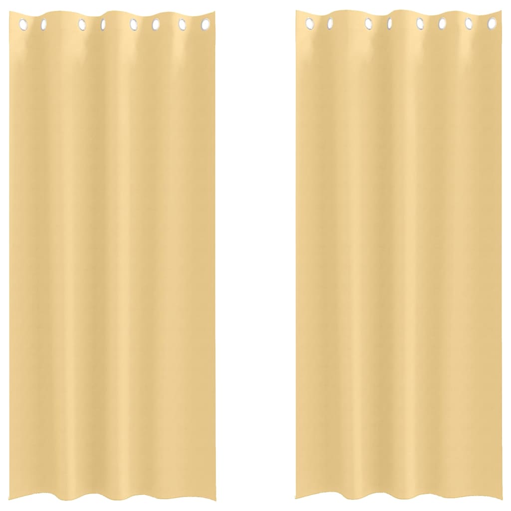 Cortinas blackout com argolas 2 unid. bege 260 x 140 cm