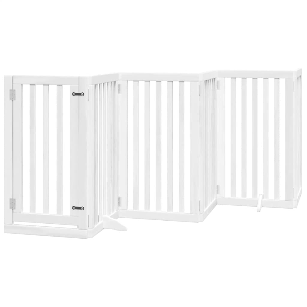 Portão p/ cães com porta dobrável 15 painéis 750cm álamo branco