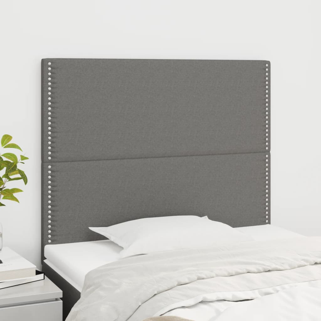 Cabeceira cinza escuro 100x5x118/128 cm tecido