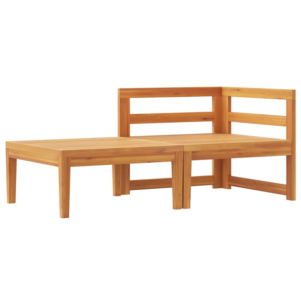 2 Pcs conj. lounge de jardim c/ almofadões cinza-escuro acácia