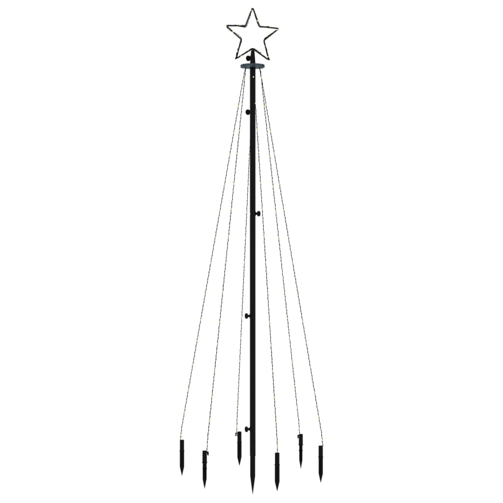 Árvore de natal com espeto 108 luzes LED 180 cm branco quente