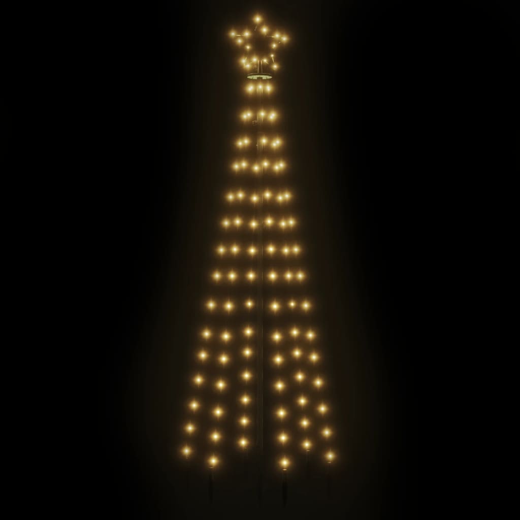 Árvore de natal com espeto 108 luzes LED 180 cm branco quente