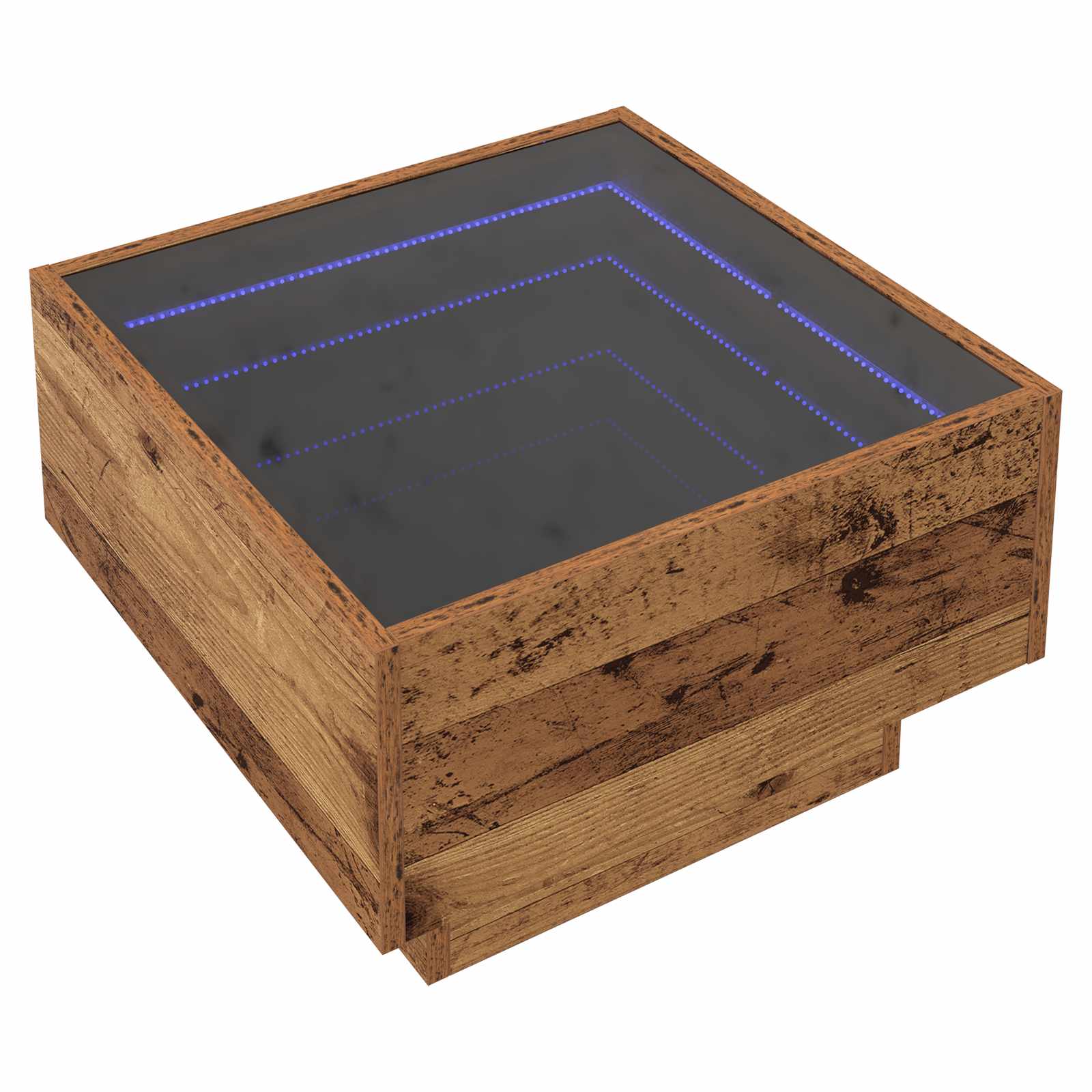 Mesa de centro madeira antiga 50 x 50 x 30 cm