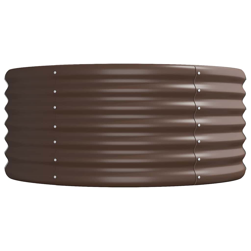 Canteiro elevado jardim 368x80x36cm aço galvanizado castanho
