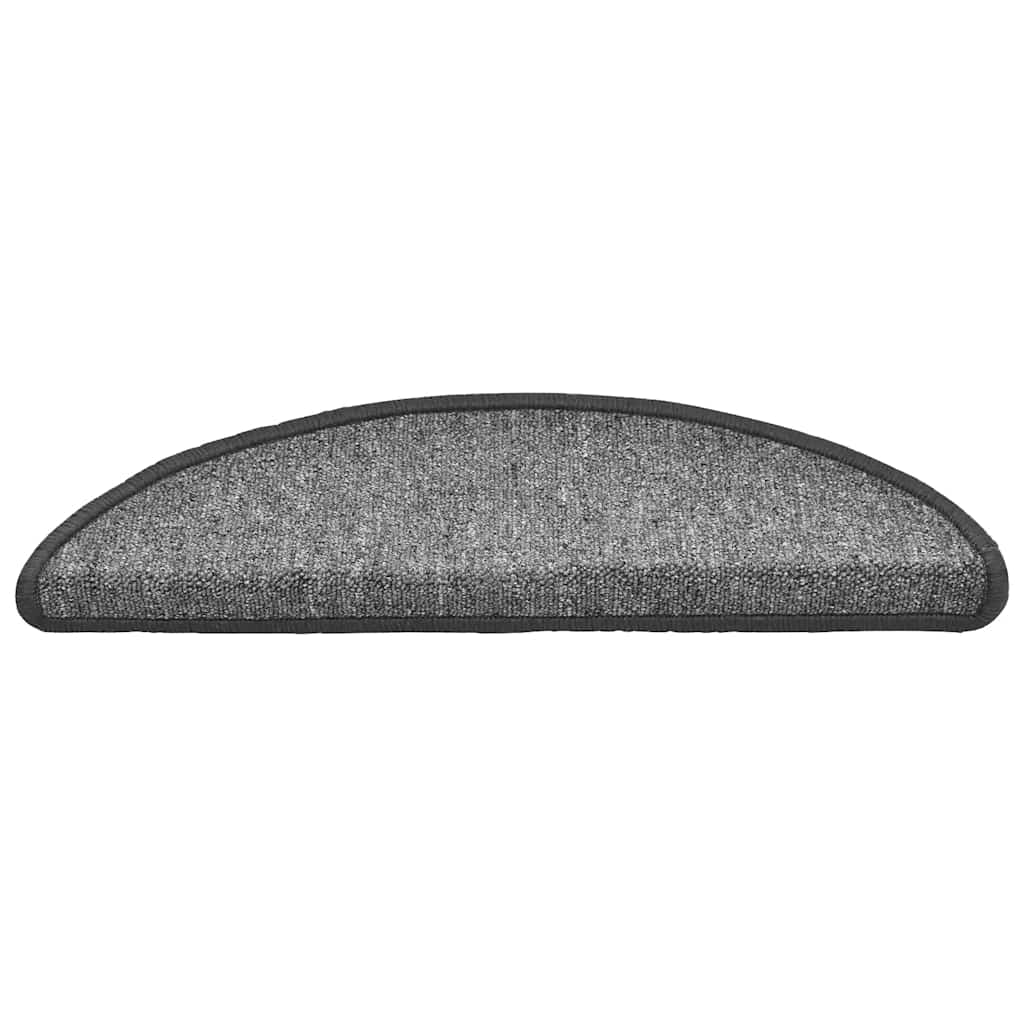 Tapetes de escada 20 peças 56x17x3 cm cinza escuro semicircular