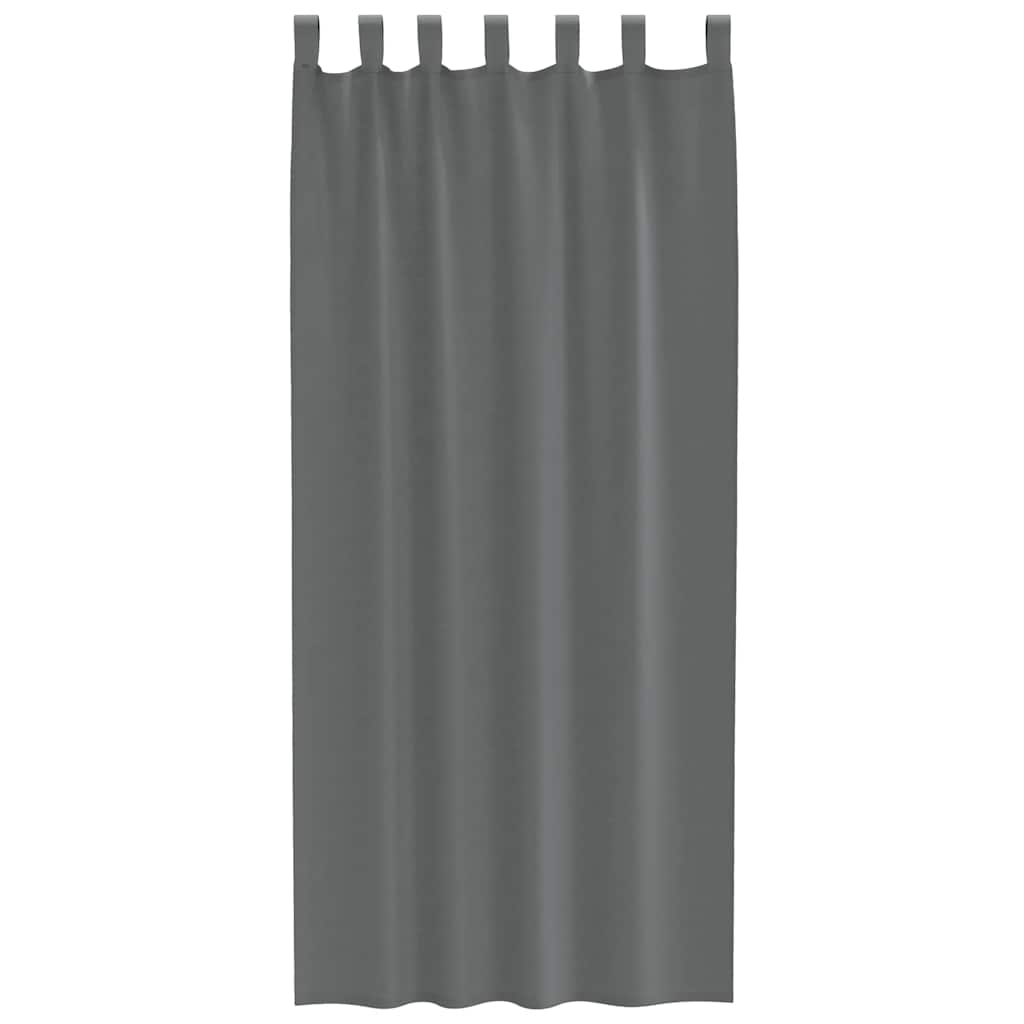 Cortinas de voile com laços 2 pcs cinzento-escuro 140x245 cm