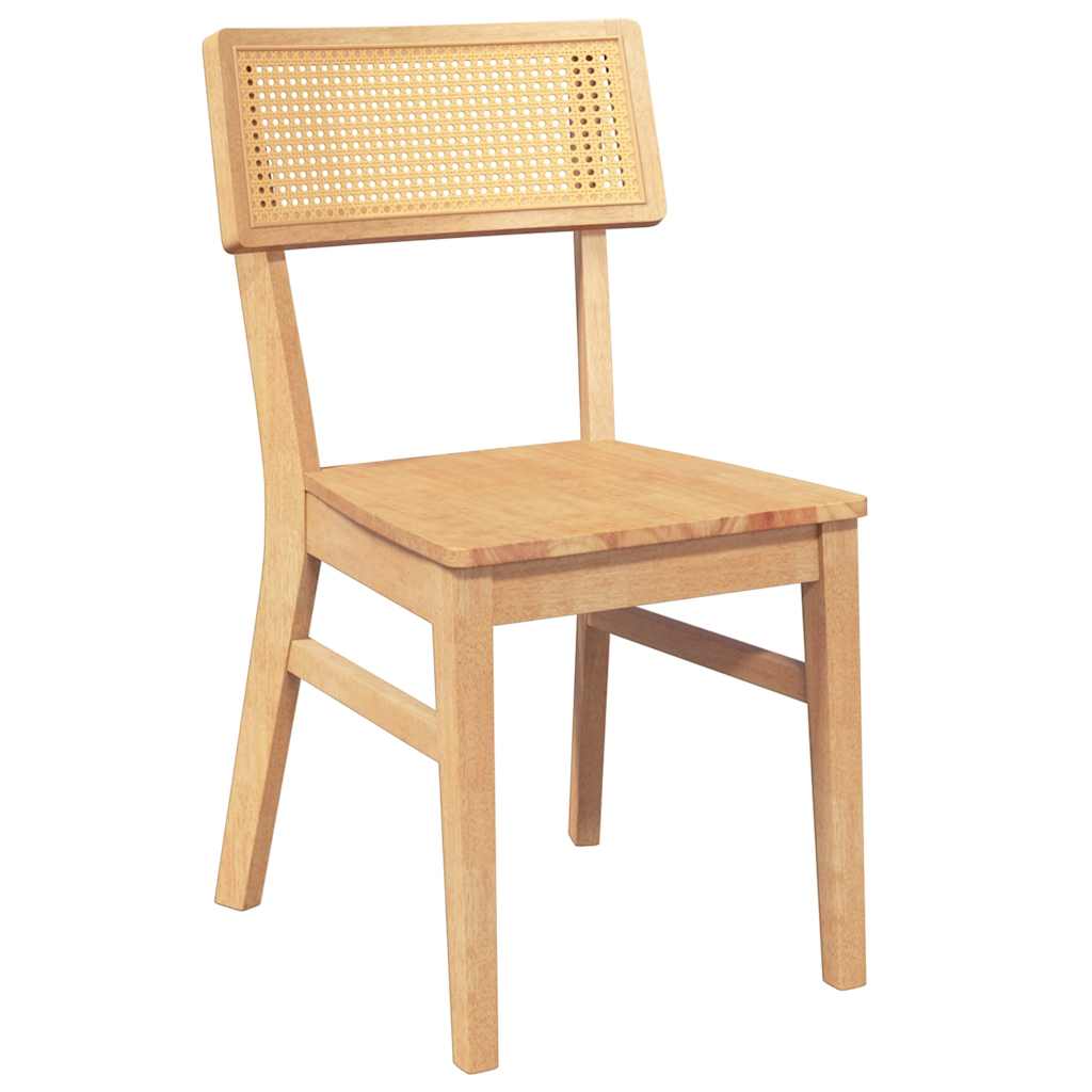 Cadeiras de jantar 2 pcs madeira de seringueira maciça
