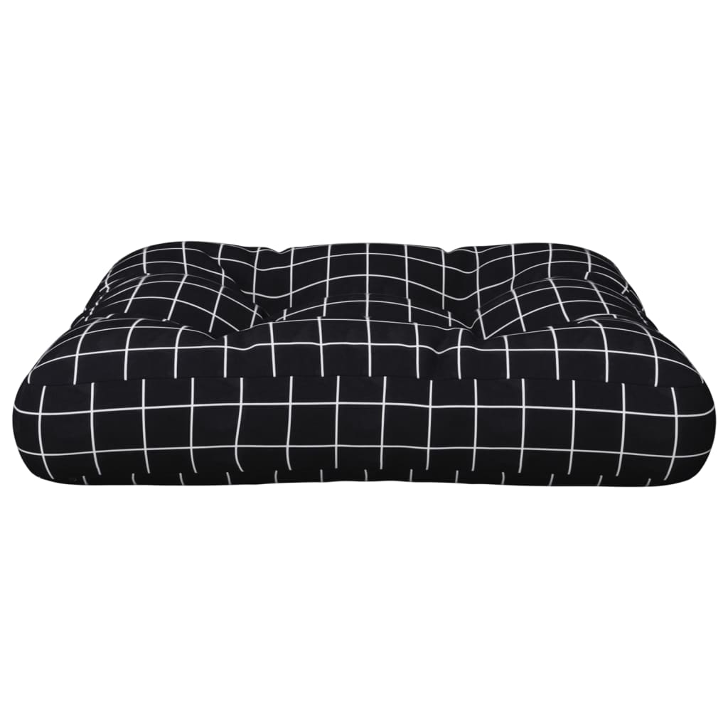 Almofadão para paletes 58x58x10 cm tecido oxford xadrez preto