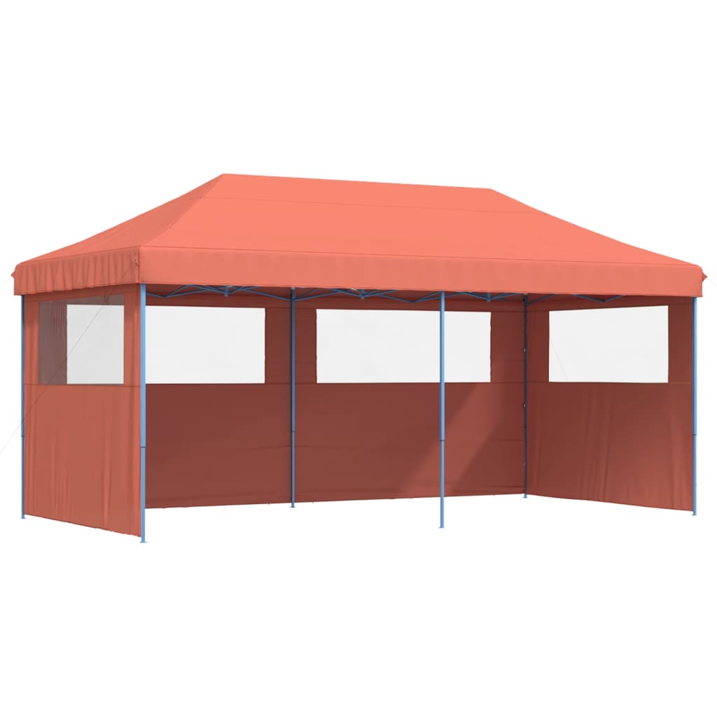 Tenda p/ festas pop-up dobrável 3 paredes laterais terracotta