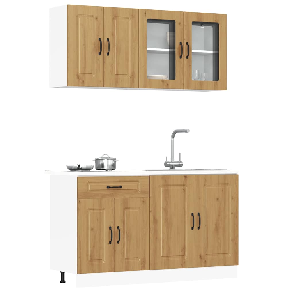4 Peças armário de cozinha conjunto kalmar carvalho artisiano