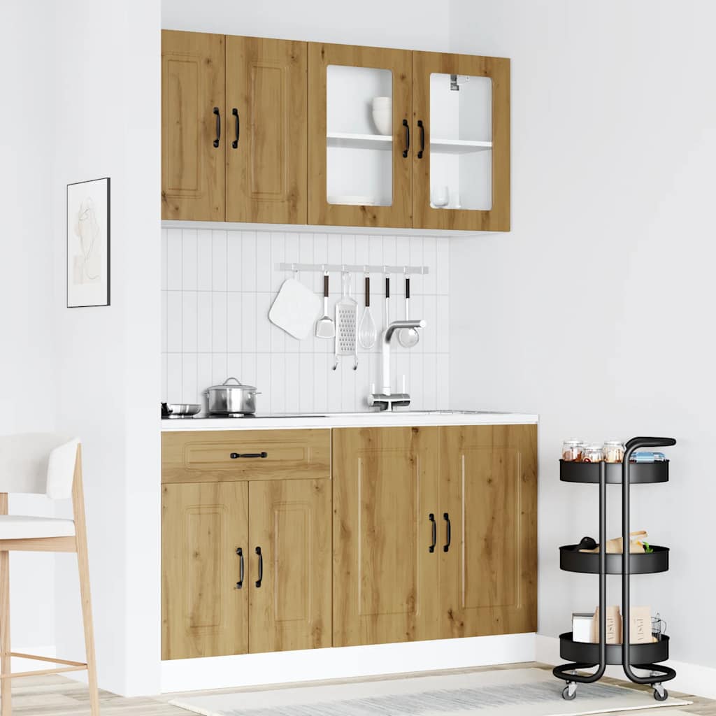 4 Peças armário de cozinha conjunto kalmar carvalho artisiano