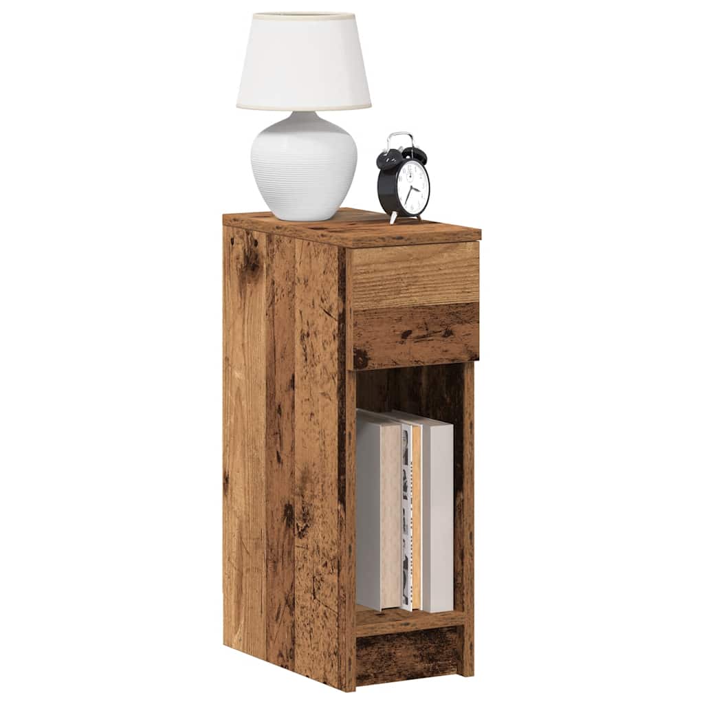 Mesa de cabeceira com gaveta 20x36x60 cm madeira velha