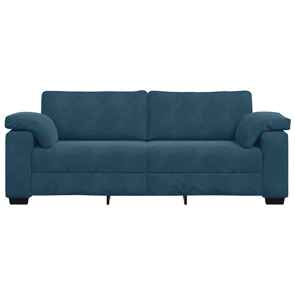 Sofá de 3 lugares 220x77x82 cm veludo azul