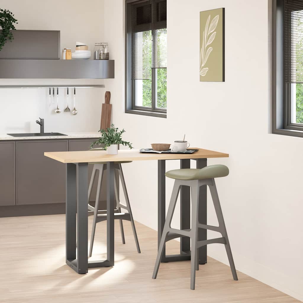 Pés para mesa de bar em forma de t, 2 peças, antracite, 50x35x(90-91) cm, aço