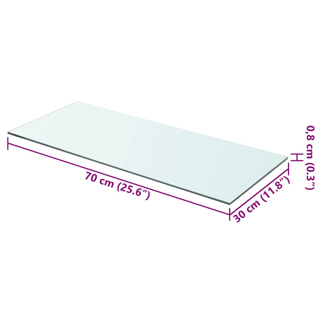 Prateleiras 2 pcs 70x30 cm vidro transparente