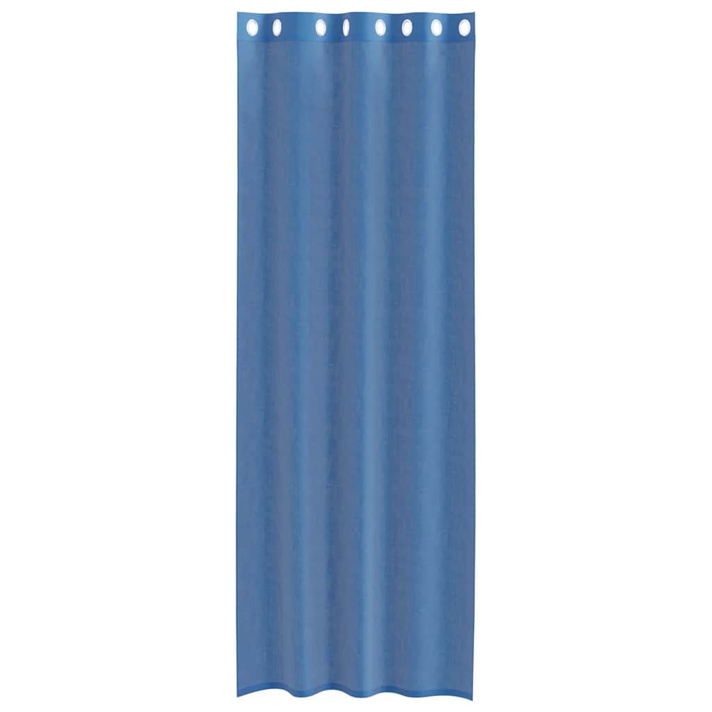 Cortinas de voile com ilhós 2 pcs azul real