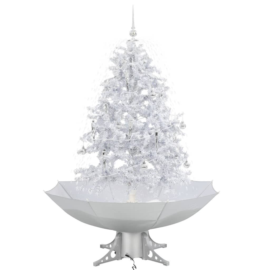 Árvore de natal c/ neve base formato guarda-chuva 140 cm branco