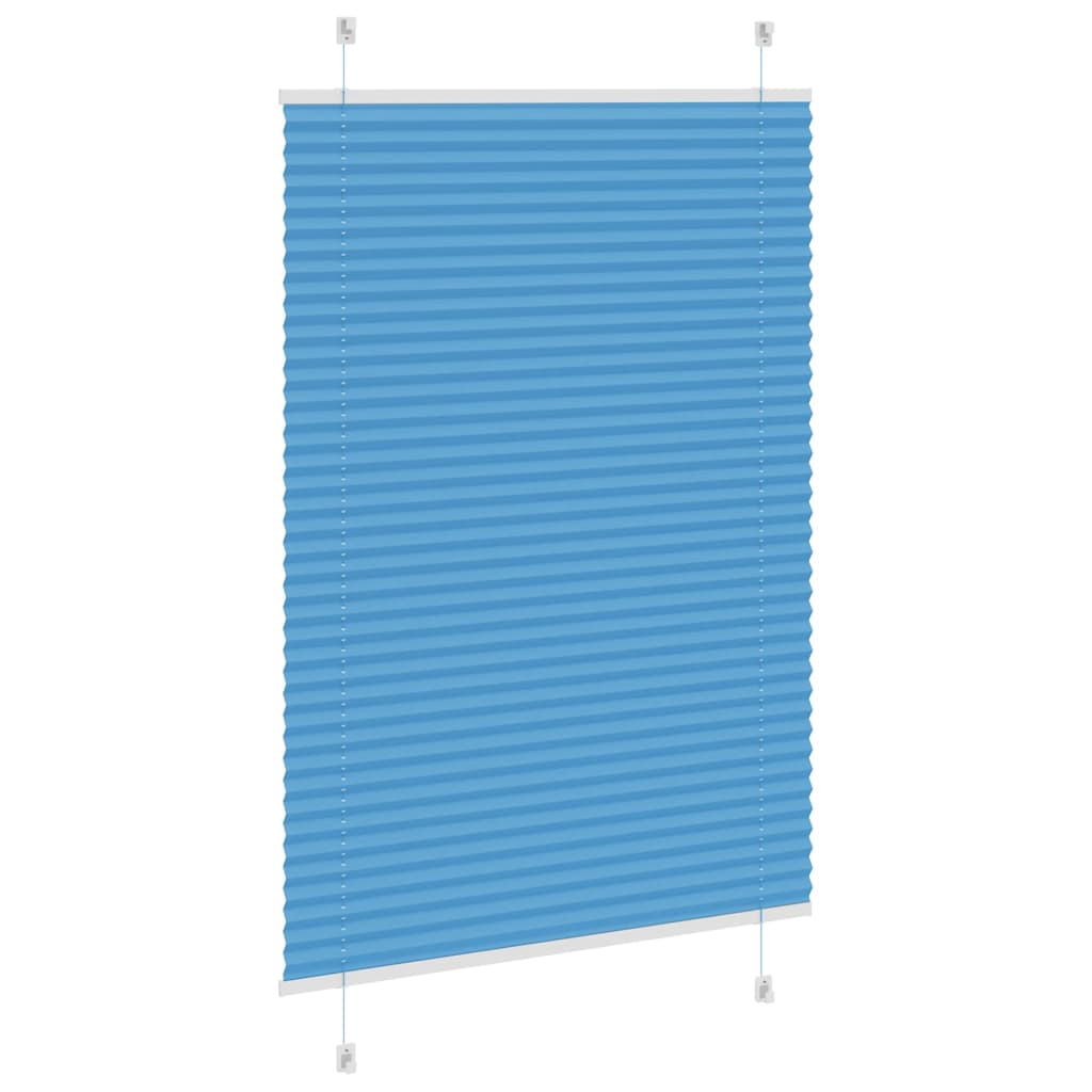 Azul plissada cega 85x100 cm largura tecido 84,4 cm poliéster