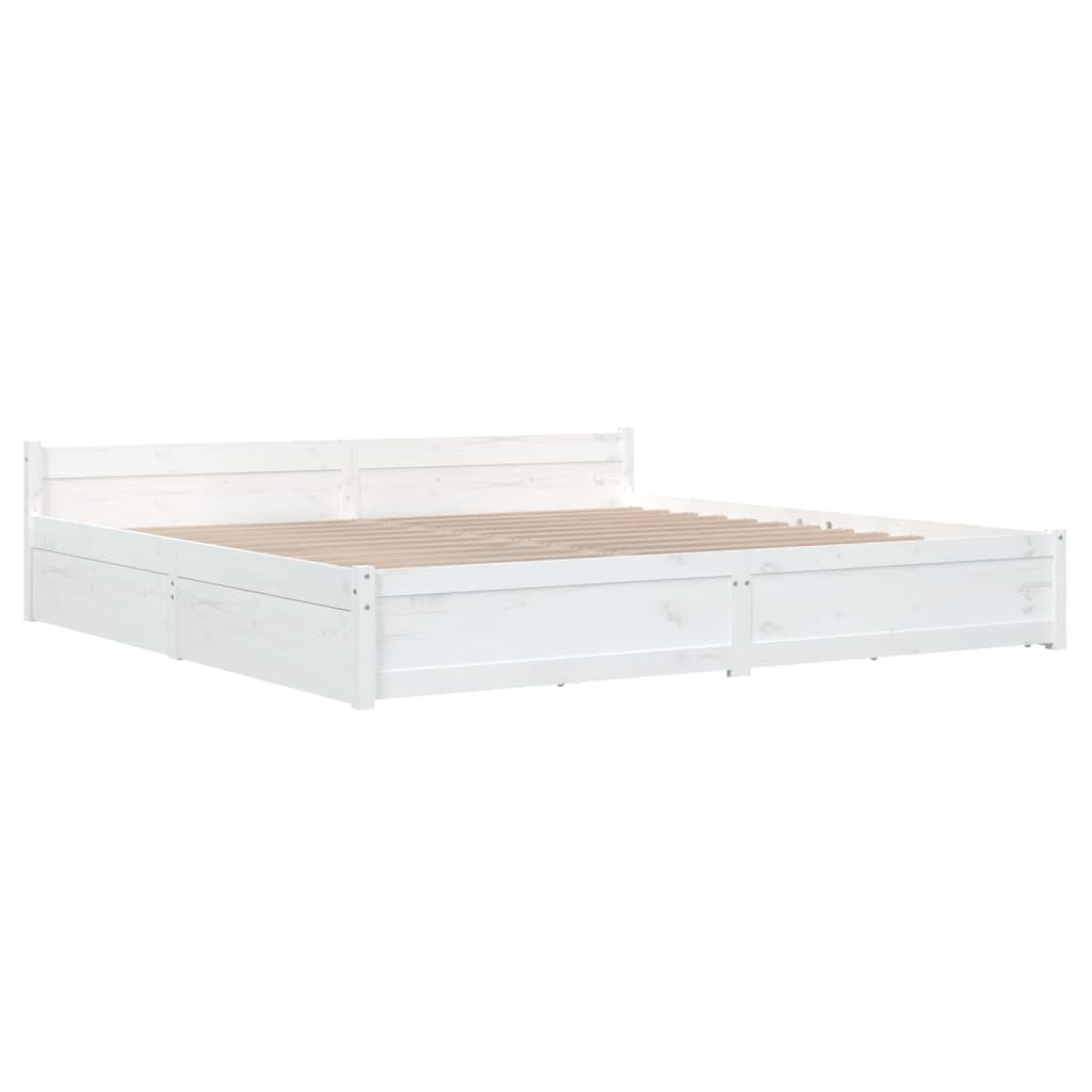 Estrutura cama c/ gavetas 180x200 cm tamanho super king branco