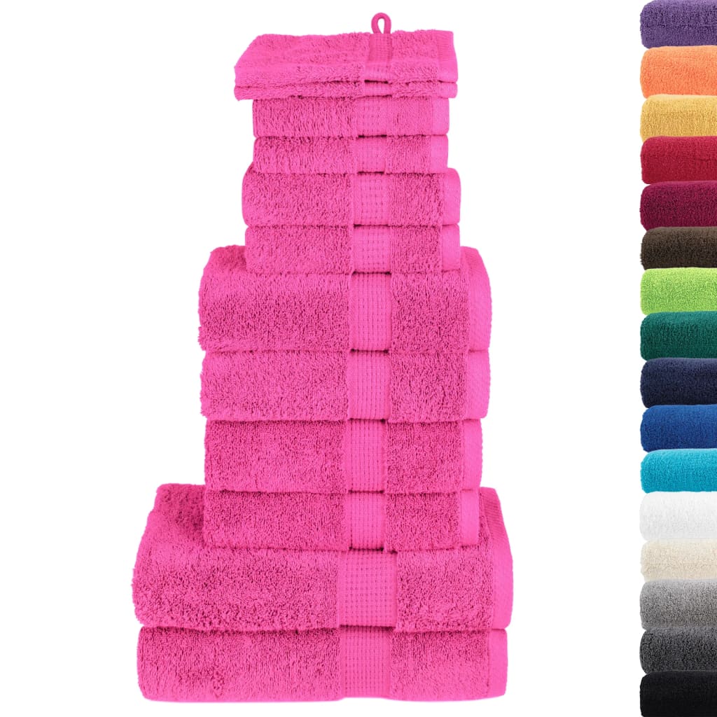 12Pcs conjunto toalhas banho premium solund 600 gsm rosa
