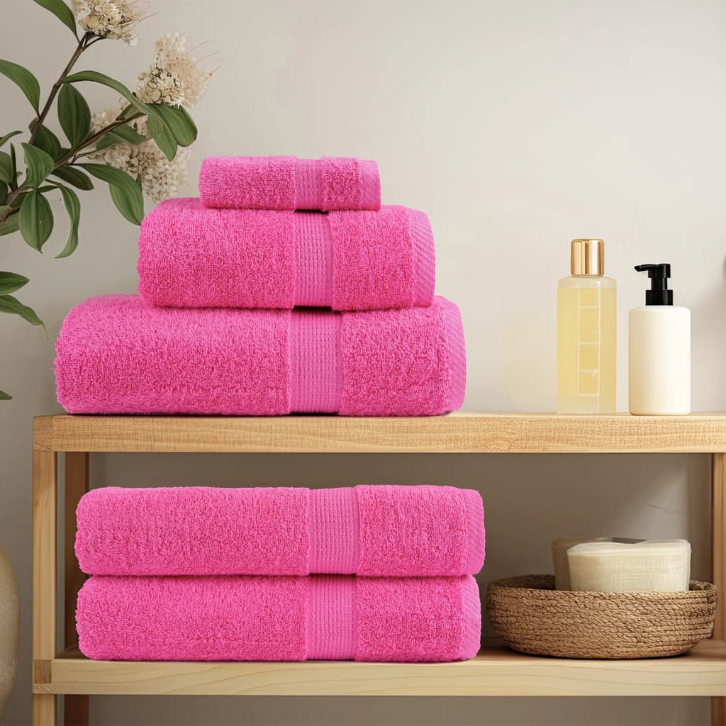 12Pcs conjunto toalhas banho premium solund 600 gsm rosa