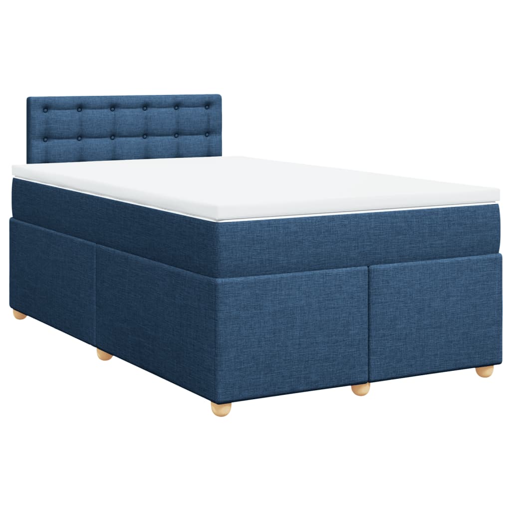 Cama com molas/colchão 120x200 cm tecido azul