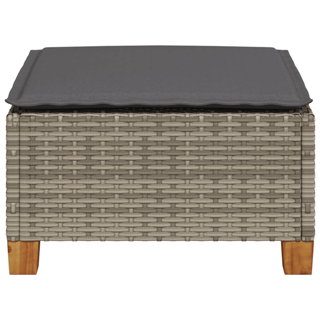 Banco de jardim com almofadão 63,5x56x32 cm vime PE cinzento
