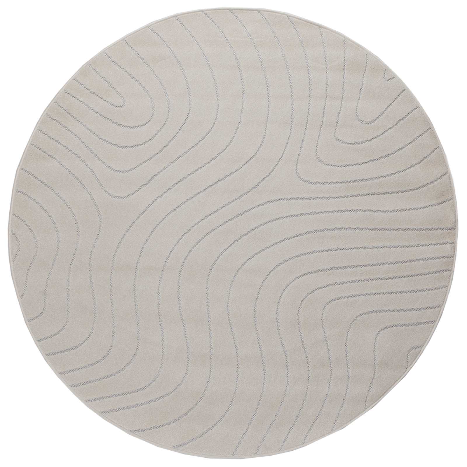 Tapetes de área redondo palmeras creme ø 160 cm poliéster