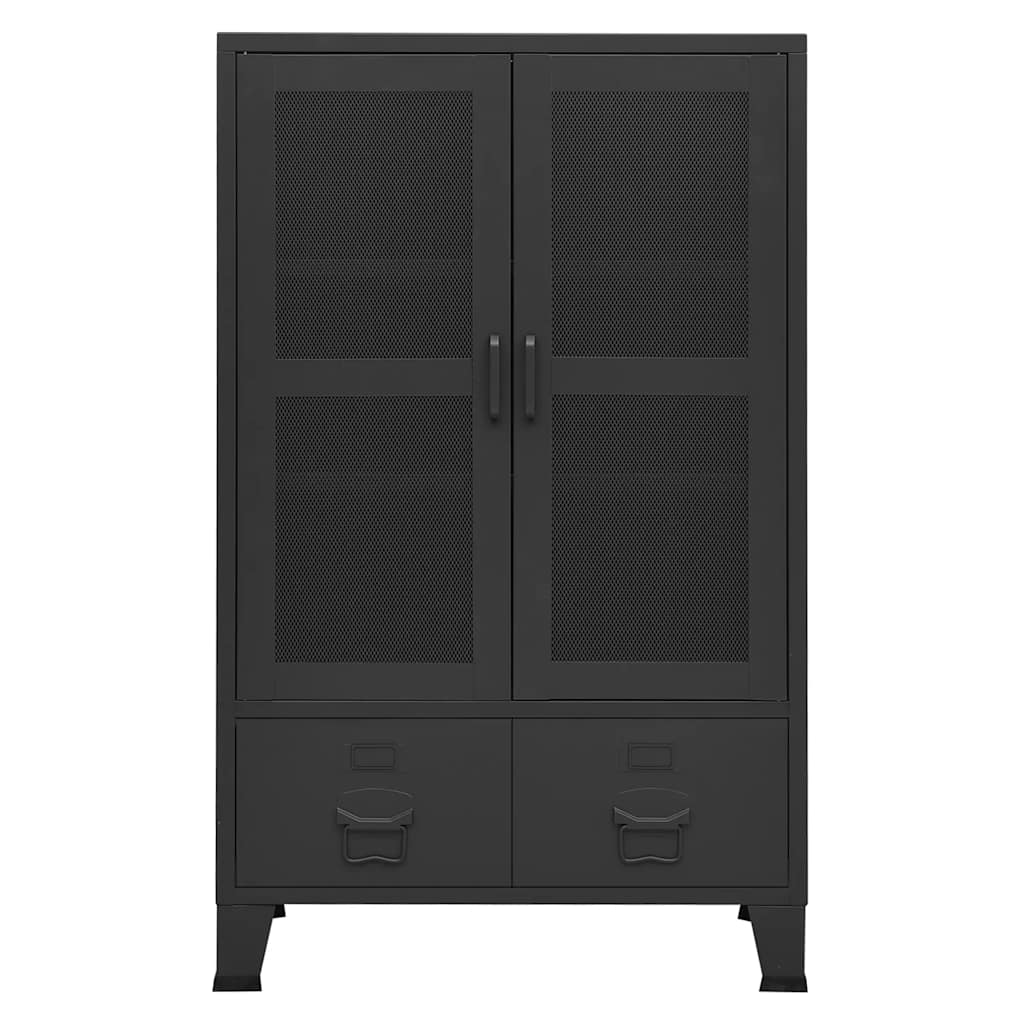 Aparador de arrumação industrial 70x40x115 cm metal preto