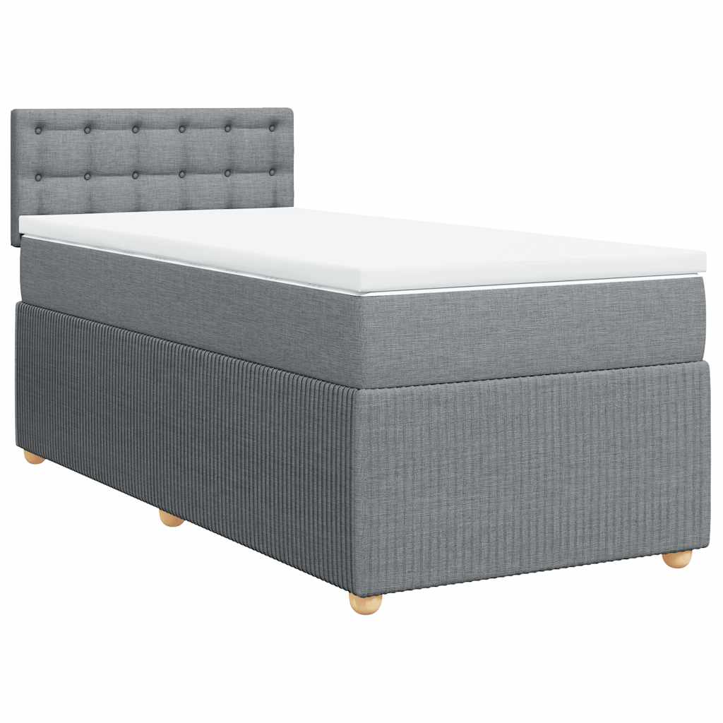 Cama com molas/colchão 80x200 cm tecido cinza-claro