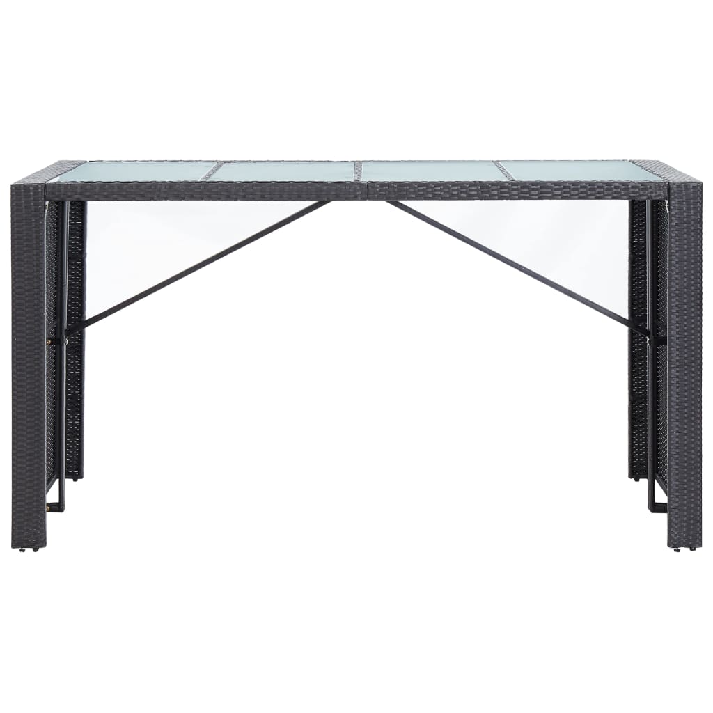 Conjunto de bar para exterior 9 pcs vime PE preto