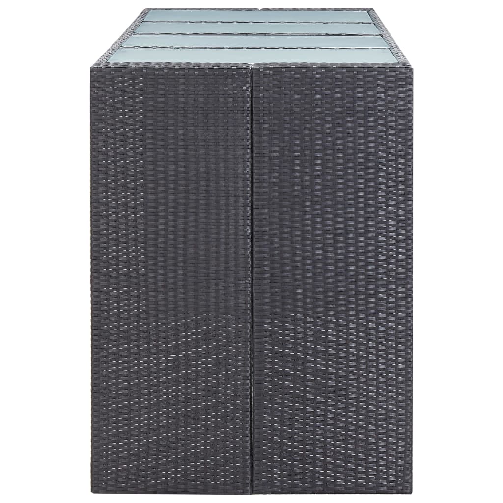 Conjunto de bar para exterior 9 pcs vime PE preto
