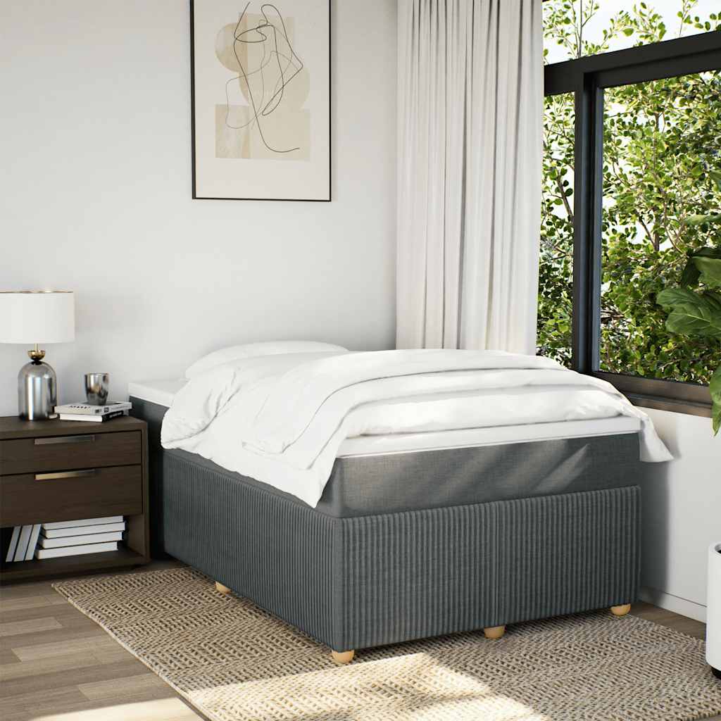 Cama com molas/colchão 120x200 cm tecido cinzento-escuro