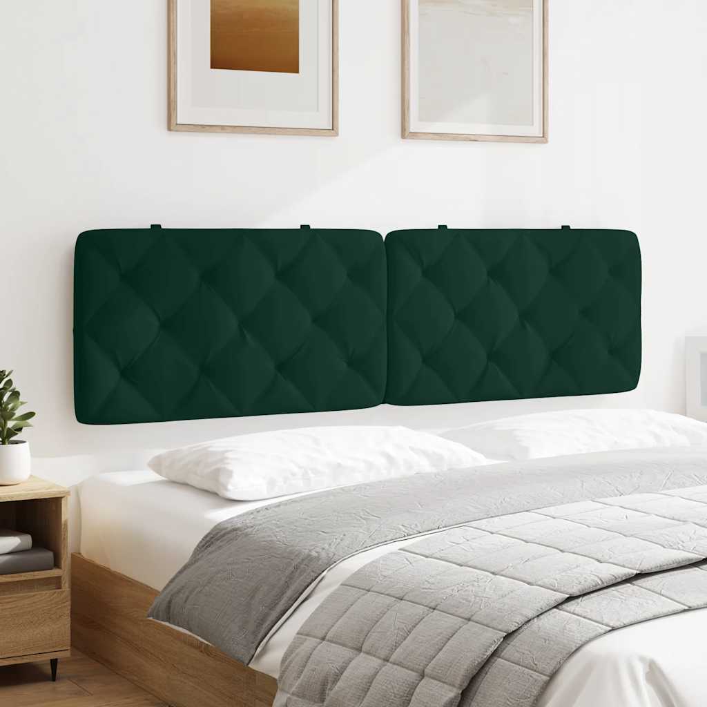 Almofadão de cabeceira 180 cm veludo verde-escuro
