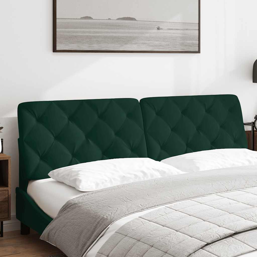 Almofadão de cabeceira 180 cm veludo verde-escuro