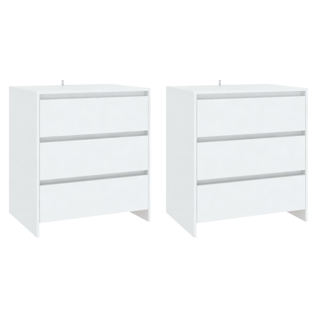 3 Pcs aparador em madeira processada branco